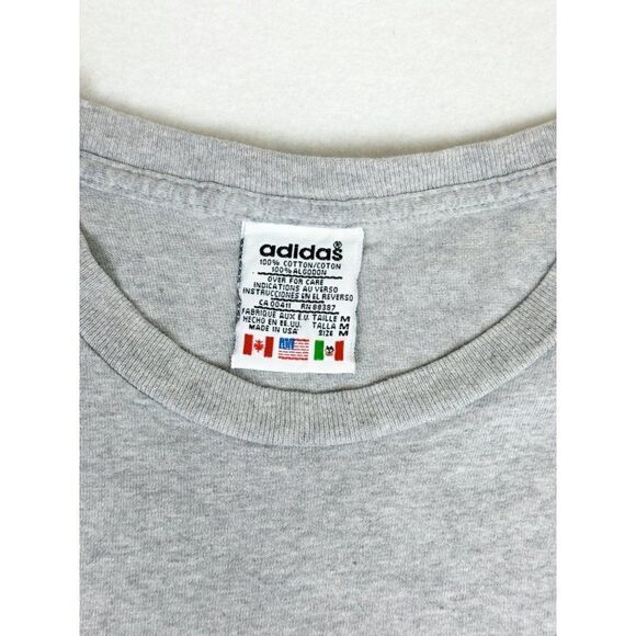 Vintage Mens Adidas T-Shirt Medium Grey Sports - Picture 4 of 9
